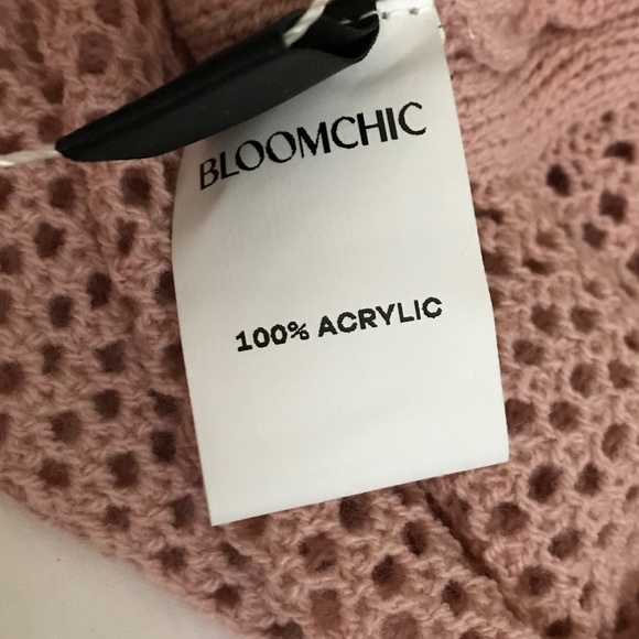 BLOOMCHIC Open Knit Sweater Tunic Side Ruching Pink Women’s Plus Size 22-24 3X - Picture 10 of 16